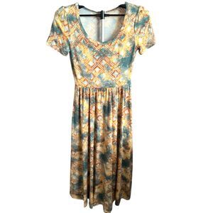 LulaRoe Woman's Pullover Dress "Riley" NWT Fall Colors Comfortable Midi Size XS